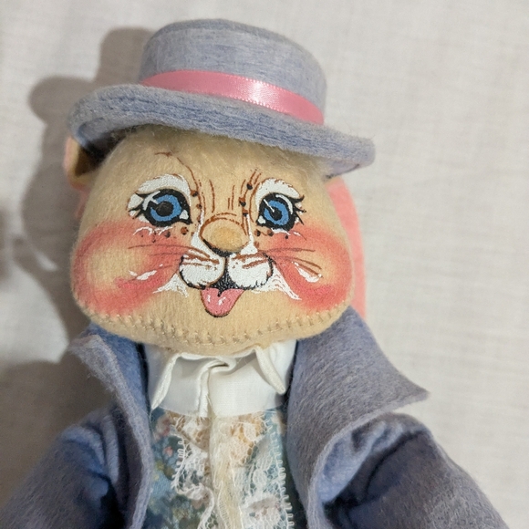Annalee Easter Bunny Rabbit couple Dolls VTG 1988 Mobilitee - Picture 5 of 16